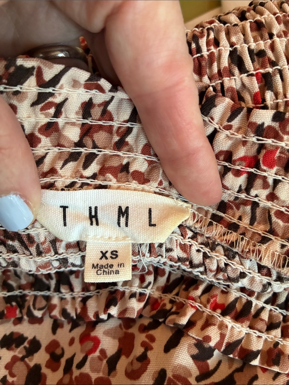 Anthropologie THML Cream Blouse with Speckle Print Size XS - Picture 2 of 7